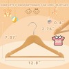 BP4U Kids Wooden Hangers with Pants Bar, Unfinished Ultra-Slim Baby Solid Wood Hangers with 360° Swivel Hook for Toddler Coats & Dresses - 2 of 4