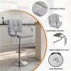 Yaheetech PU Leather Swivel Bar Stool Adjustable Seat Height for Dining Room, Bar Counter, Light Gray - 4 of 4