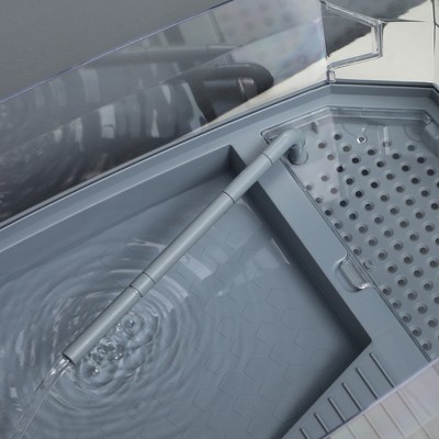 Clear and White Turtle Tank Kit with Filtration and Basking Platform