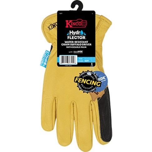 Kinco Hydroflector Men's Indoor/Outdoor Full Grain Driver Gloves Black/Gold L 1 pair - image 1 of 1