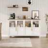 Sideboard Buffet Cabinet with 4 Glass Doors, 55" Large Buffet Cabinet with Storage, Modern Farmhouse Storage Cabinet Table - 3 of 4