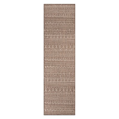 World Rug Gallery Contemporary Geometric Bohemian Textured Flat Weave Indoor/Outdoor Area Rug