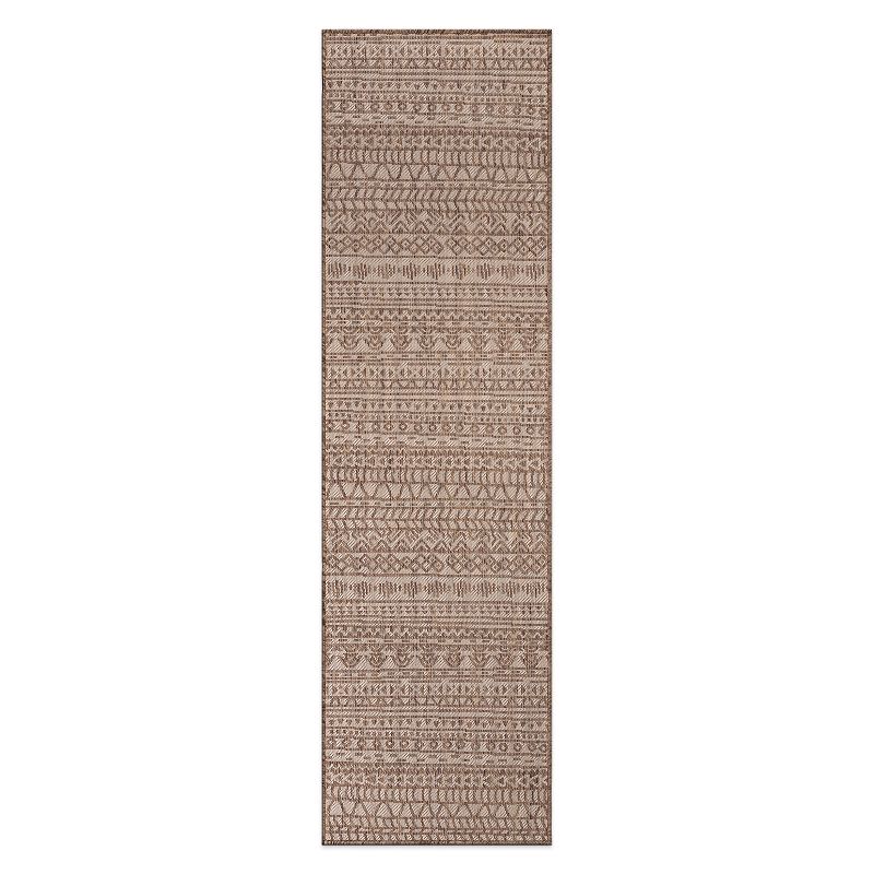 World Rug Gallery Contemporary Geometric Bohemian Textured Flat Weave Indoor/Outdoor Area Rug, 1 of 15