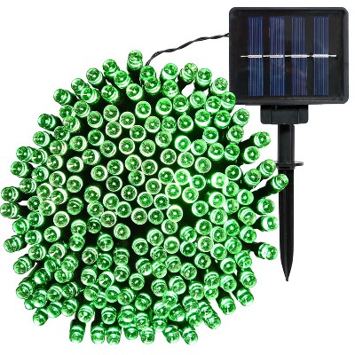 Sunnydaze Outdoor Solar Powered 200 Count LED Tree Patio Deck Railing Fairy String Lights - 68' - Green
