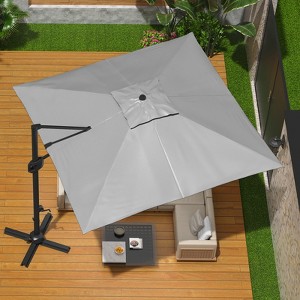 10Ft Cantilever Patio Umbrella, Square Outdoor Offset Market Umbrella with 360° Rotation, Easy-Lock Handle, Cross Base for Garden, Balcony, Deck - 1 of 4