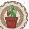 Earth Rugs Cacti 2 Round Coaster – 7"x7" Braided Jute with Hand-Stenciled Desert Succulents for Southwest or Boho Decor - 2 of 3