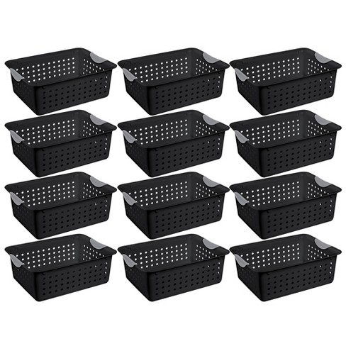 12 Pack Sterilite Medium & Small Ultra Plastic Storage Bin Organizer Basket 