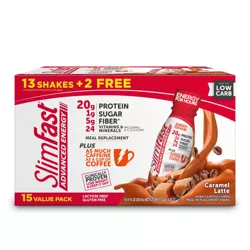 SlimFast Advanced Energy High Protein Meal Replacement Shakes - Caramel Latte - 11 fl oz/15pk