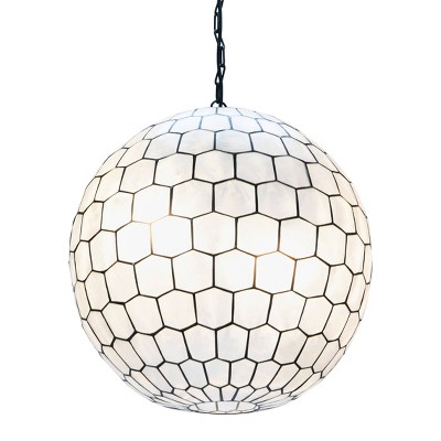 Black Capiz Globe Pendant Light with LED and Incandescent Options