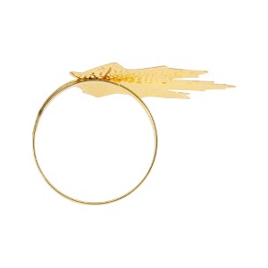 Unique Bargains Ring Napkin Holder Stainless Steel Gold Tone 1 Pc - 1 of 3