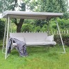 NicBex 3-Seat Outdoor Patio Swing Chair with Cushion and Adjustable Canopy for Patio Bedroom Porch Garden - 2 of 4