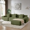 VASIP 113" Modern L-Shaped 3-Seater Sectional Sofa with Ottoman, Beige Corduroy Upholstery Deep Seat Couch for Living Room,No Assembly - 3 of 4
