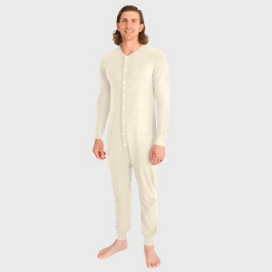 City Threads Men's Thermal Union Suit USA-Made Soft & Cozy Adult One-Piece Bodysuit - 1 of 4