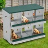 Metal Chicken Nesting Boxes, Two-Tier Chicken Egg Laying Box with 6 Compartments Large Vented Holes Chicken Coop - 3 of 4
