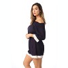 Riviera Sun Womens Off Shoulder 3/4 Sleeve Crochet Trim Romper - 2 of 3