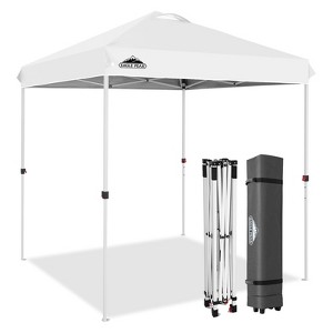 EAGLE PEAK 6.6x6.6 Pop Up Canopy Tent Instant Outdoor Canopy Easy Set Up Straight Leg Folding Shelter with Wheeled Bag, 8 Stakes and 4 Ropes - 1 of 4