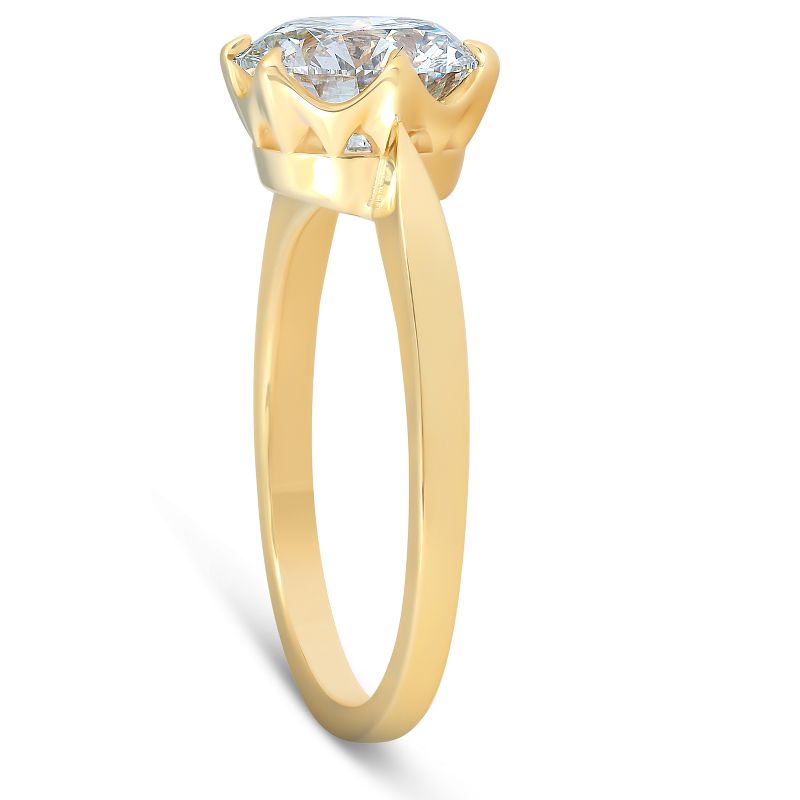 Pompeii3 2 Ct Diamond Solitaire Engagement Ring 14k Yellow Gold Lab Created, 2 of 6
