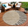 Chocolate Beige And Taupe Abstract Washable Indoor Outdoor Area Rug - 2 of 4