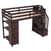 NicBex Twin Size Bunk Bed Loft Bed Pine Bed Frame with 4 Drawers, 3 Shelves, Storage Stairs and Guardrail, No Box Spring Required - 3 of 4