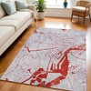 HomeRoots 5' X 7' Red and White Abstract Non Skid Area Rug - 2 of 4