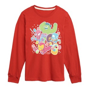Boys' - Marvel - Avengers Easter Stickers Long Sleeve Graphic T-Shirt - 1 of 4