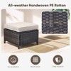 Buenhomino Patio Wicker Ottomans Set of 2, Multipurpose Outdoor Ottomans for Patio, Additional Seating, Footrest, Side Table, Removable Cushions - 3 of 4