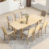 CAVINAS Dining Table Set for 8 Kitchen Table Set 6 Upholstered Armless Dining Chairs and 2 Padded Arm Chairs for Dining Room - 3 of 4