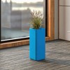 LeisureMod Tall Planter Pot in Fiberstone with Drainage Holes for Indoor and Outdoor Marquee Collection in Blue - 4 of 4