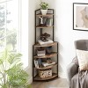 6-Tier Rustic Corner Bookshelf with Open Wood Shelves and Metal Frame,Freestanding Small Shelving Unit for Plants and Living Room-Baofuwish - 3 of 4
