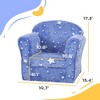 Infurnic Kids Sofas Polyester Kids Sofa Set with Glow in the Dark Star Designfor Bedroom, Livingroom, Kid Room, Blue, 19.7"*15.4"*17.3" - 3 of 4