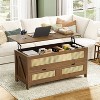 WOWLIVE Wood Lift Top Coffee Table with 2 Drawers for Living Room, Central Table with Hidden Compartments - 2 of 4