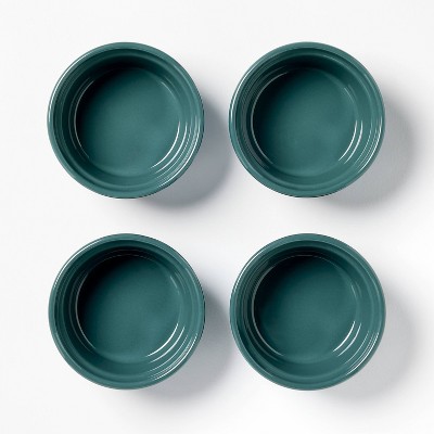 4pc Stoneware Ramekin Set Dark Green - Figmint™