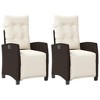 Reclining Patio Chairs 2 pcs with Footrest Poly Rattan vidaXL - 2 of 4