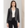 INSPIRE CHIC Women's Open Front Office Long Sleeve Lightweight Printed Floral Crop Suit Blazer - 3 of 4
