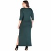 Plus Fitted V-Neck Side Slit Maxi Dress - 24seven Comfort Apparel™ - 3 of 4
