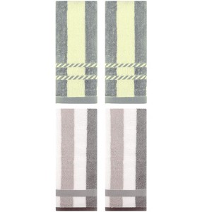 REGALWOVEN 4 Pcs Soft Comfortable Absorbent Striped Hand Towels - 1 of 4