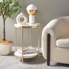 Dove End Table - White Faux Marble/Gold - Safavieh - 2 of 4