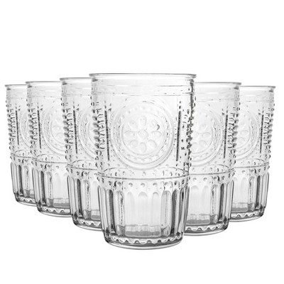 Bormioli Rocco Romantic Water Tumbler Drinking Glass, 11.5 oz., 6-Piece