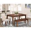 Rectangular Dining Set - 6pc Table & Chairs with Bench - Linen Fabric Cream - Home Dining Room Furniture - 2 of 4