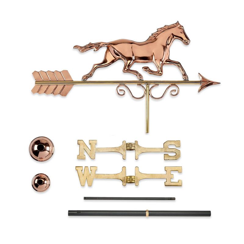 Galloping Pure Copper Horse Weathervane - Good Directions, 4 of 6