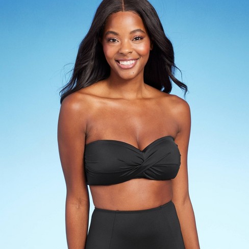 Women's Molded Bandeau Bikini Top - Kona Sol™ Black D/dd Cup : Target
