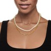 Ross-Simons 6-6.5mm Cultured Pearl and 18kt Gold Over Sterling Paper Clip Link Layered Necklace Size 18 - 2 of 3