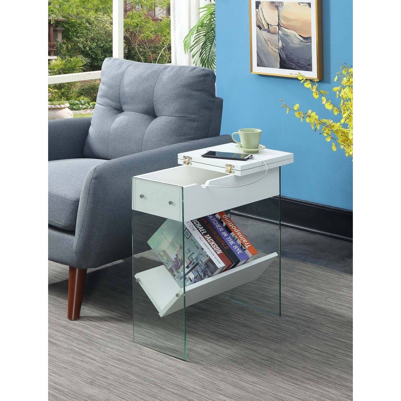 Soho Flip Top End Table with Charging Station - Breighton Home, 3 of 7