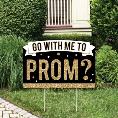 Big Dot of Happiness Promposal - Prom Proposal Yard Sign Lawn Decorations - Go With Me To Prom Party Yardy Sign