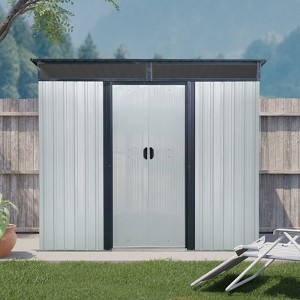 NicBex 8*6ft Multi-Functional Outdoor Storage Shed with Lockable Sliding Doors and Transparent plate for Garden, Lawn - 1 of 4