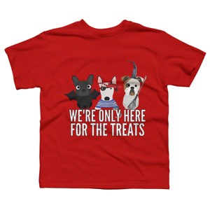 Boy's Design By Humans Dog Halloween - We're Only Here For The Treats By PedigreePrints T-Shirt - 1 of 3