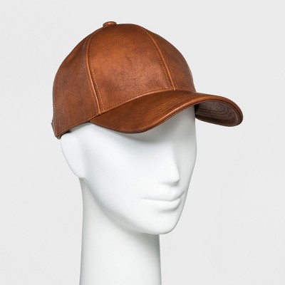 womens leather baseball hat