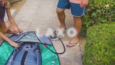 Aqua Marina Green and Gray 3-Person Inflatable Kayak