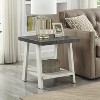 Roundhill Furniture Athens Contemporary 3-Piece Wood Shelf Coffee Table Set in Weathered Charcoal and Beige - 4 of 4