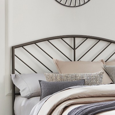 Essex Queen Gray Bronze Metal Chevron Headboard
